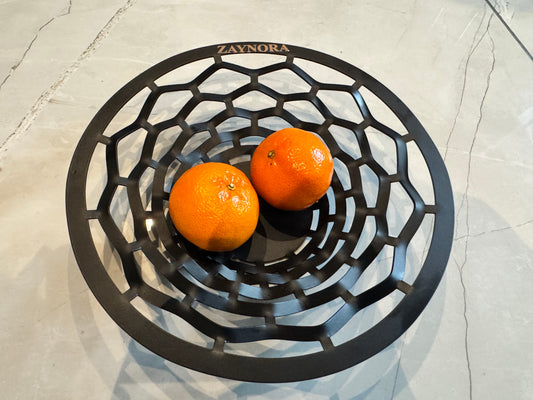 ZAYNORA Modern Stainless Steel Fruit Basket 25Cm - Elegant Openwork Design for Home Décor
