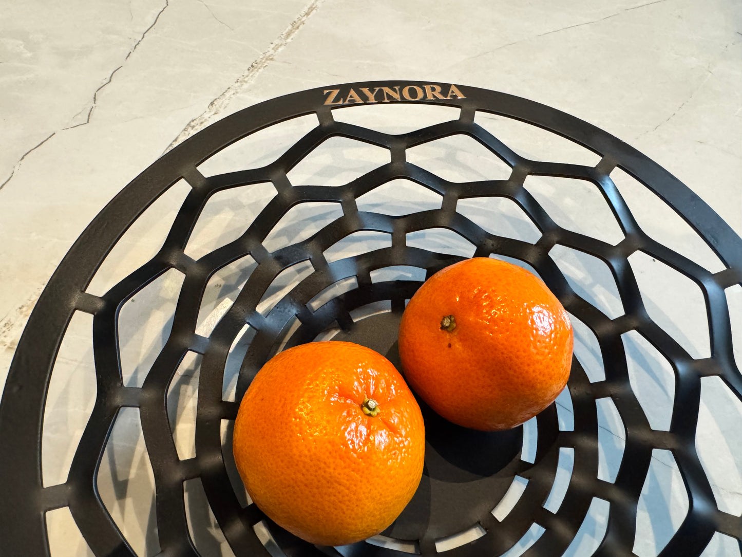 ZAYNORA Modern Stainless Steel Fruit Basket 25Cm - Elegant Openwork Design for Home Décor