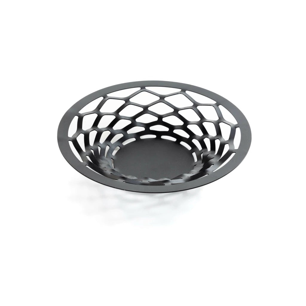 ZAYNORA Modern Stainless Steel Fruit Basket 25Cm - Elegant Openwork Design for Home Décor